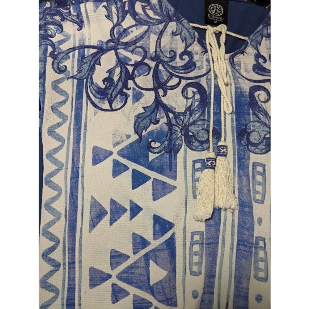 Bobeau Blue Aztec Tunic Top - Picture 13 of 16